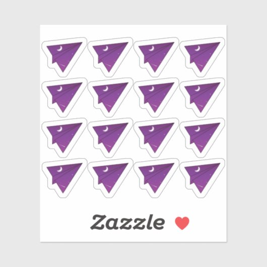 Papieren Vliegtuig Nachtelijke Hemel Reisherinneri Sticker (Vel)