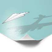 Papieren vliegtuig overactieve verbeelding foto afdruk (Hoek)