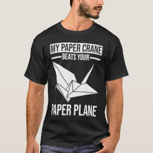 Papieren vliegtuig Papieren kraanvogel Origami T-shirt