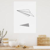 Papieren vliegtuig poster (Keuken)