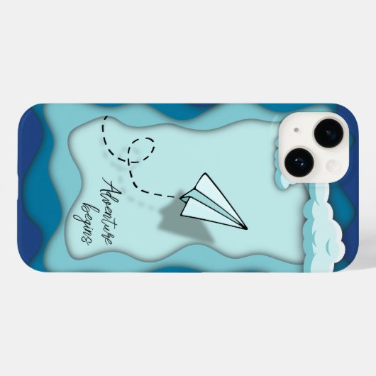 Papieren vliegtuig | Reis begint met één reis Case-Mate iPhone Case (Achterkant (horizontaal))