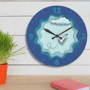 Papieren vliegtuig   Reis begint met één reis Grote Klok