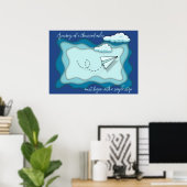 Papieren vliegtuig | Reis begint met één stap Poster (Thuiskantoor)