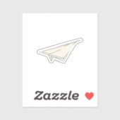 Papieren vliegtuig sticker (Vel)