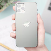 Papieren vliegtuig sticker (Telefoon)