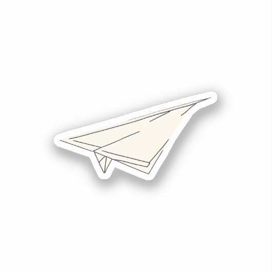 Papieren vliegtuig sticker (Voorkant)