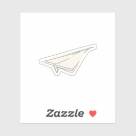 Papieren vliegtuig sticker
