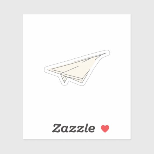 Papieren vliegtuig sticker (Vel)