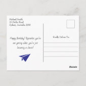 Papieren vliegtuig vliegt in Parijs, Kleurrijk, Aq Briefkaart (Achterkant)