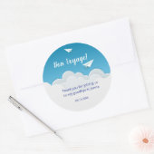 Papieren vliegtuig wegvliegend feest Dank u wel Ronde Sticker (Envelop)
