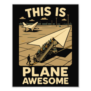 Papieren vliegtuigboarding Humor Paper Airlines Foto Afdruk