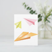 Papieren vliegtuigen briefkaart (Staand voorkant)