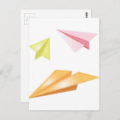 Papieren vliegtuigen briefkaart (Voorkant / Achterkant)