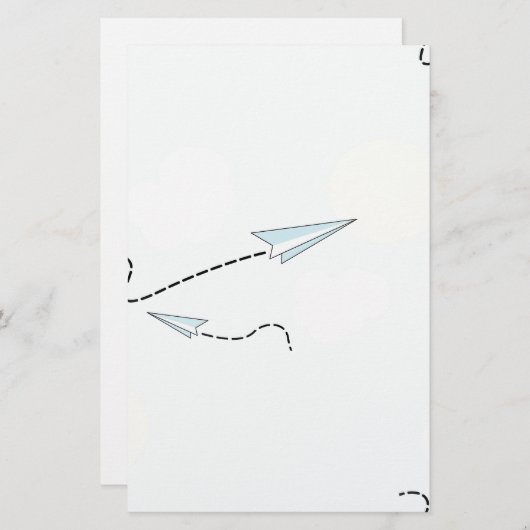 papieren vliegtuigen briefpapier (Voorkant / Achterkant)