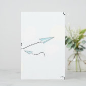 papieren vliegtuigen briefpapier (Staand voorkant)