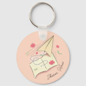 Papieren vliegtuigje Sleutelhanger | Vlieg weg (Achterkant)