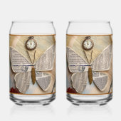 Papieren Vlinder Frisdrank Glas (Achterkant)