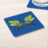 Papieren vlinder Onderzetters in blauw en groen (Schuin)