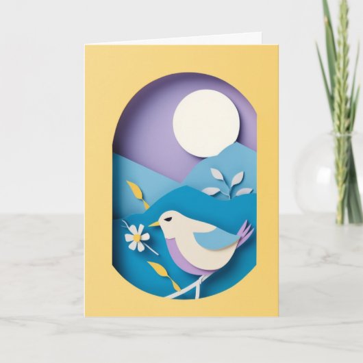 Papieren Vogel Maanslicht Kaart (Voorkant)