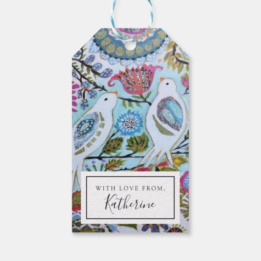 Papieren vogels I Cadeaulabel (Achterkant)