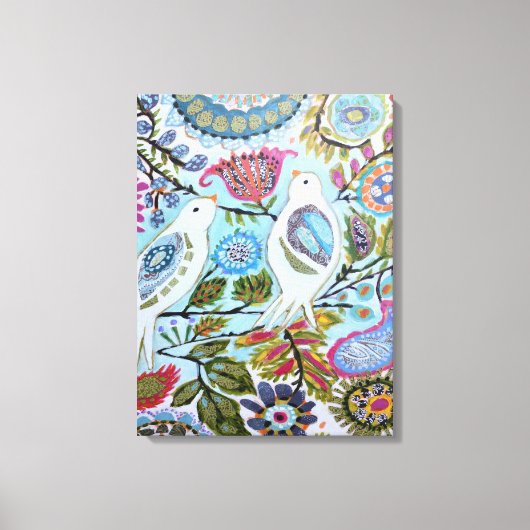Papieren vogels I Canvas Afdruk (Voorkant)