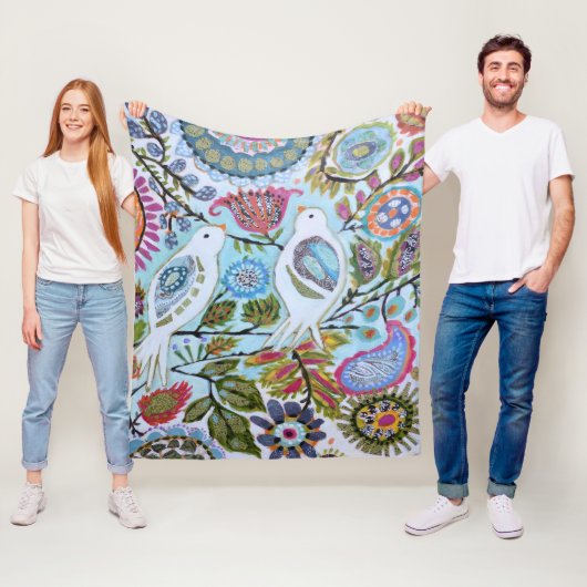 Papieren vogels I Fleece Deken (In situ)