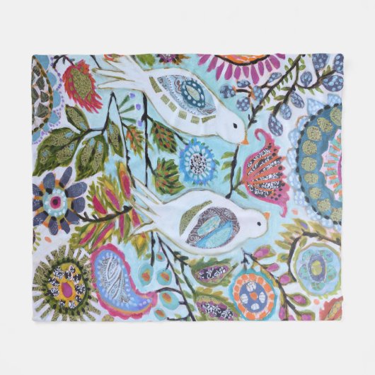 Papieren vogels I Fleece Deken (Voorkant (Horizontaal))