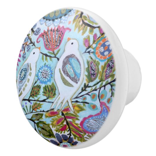 Papieren vogels I Keramische Knop (Rechts)