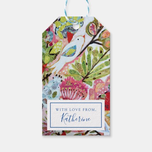 Papieren vogels II Cadeaulabel (Voorkant)