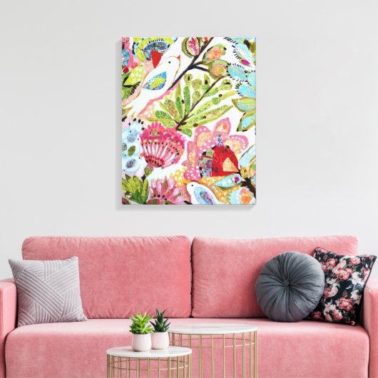 Papieren vogels II Canvas Afdruk (Insitu (Woonkamer))
