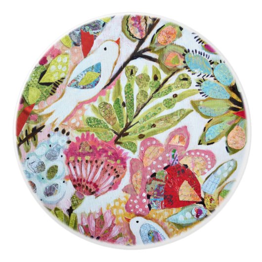 Papieren vogels II Keramische Knop (Voorkant)