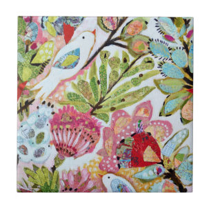 Papieren vogels II Tegeltje