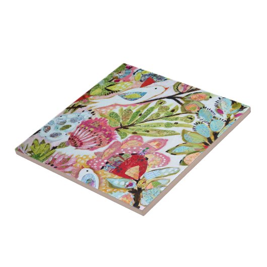 Papieren vogels II Tegeltje (Zijkant)