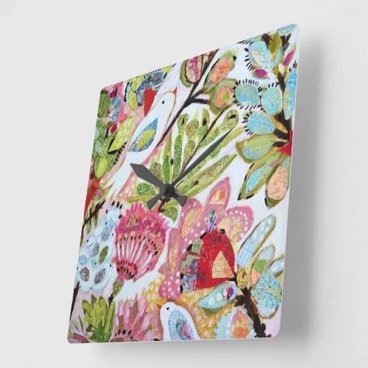 Papieren vogels II Vierkante Klok (Hoek)