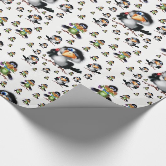 Papieren vogels ompakken cadeaupapier (Hoek)