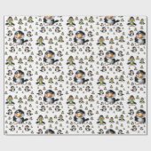 Papieren vogels ompakken cadeaupapier (Vlak)