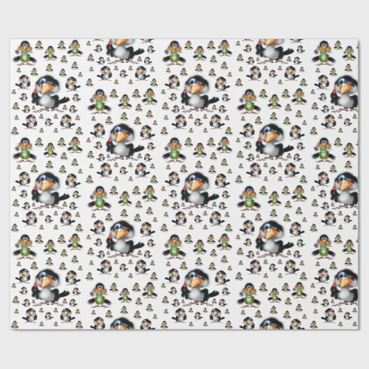 Papieren vogels ompakken cadeaupapier (Vlak)