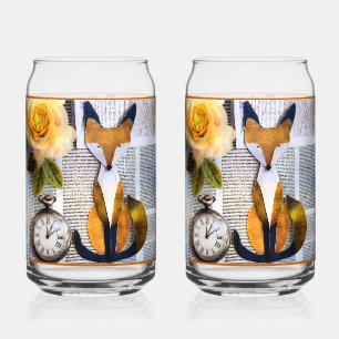 Papieren Vos Frisdrankglas Blikvorm Glas