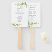 Papieren Waterverf Greenery Handwaaier (Voorkant en achterkant)