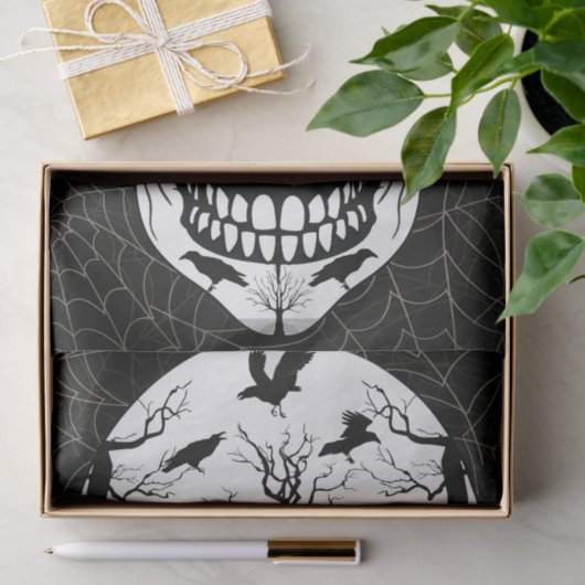 Papieren weefsel met schedel- en voetpakking tissuepapier (Geschenk)