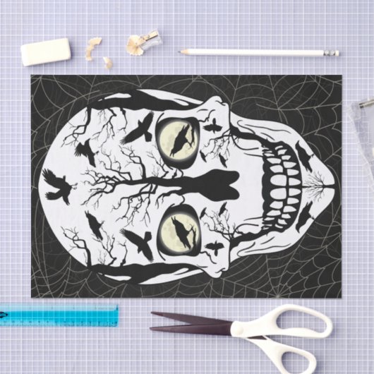 Papieren weefsel met schedel- en voetpakking tissuepapier (Craft)