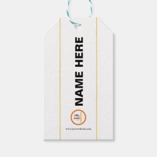 Papieren wijncadeau met aangepast bedrijfslogo cadeaulabel