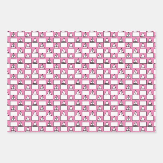 Papieren zeilboot wrapping sheets inpakpapier vel (Voorkant 2)