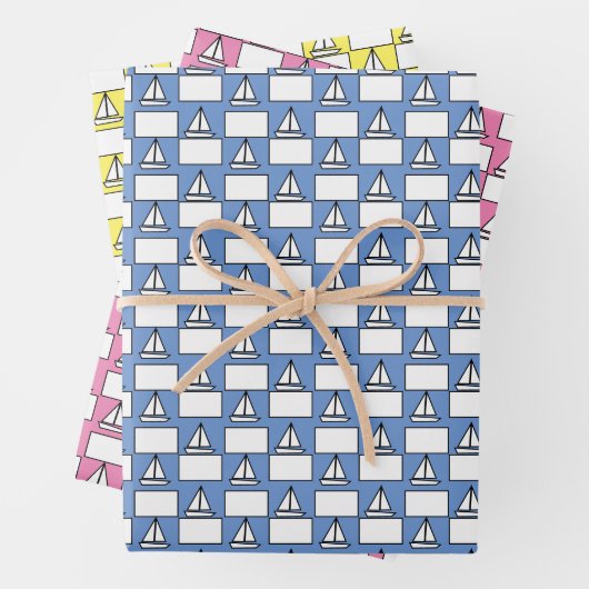 Papieren zeilboot wrapping sheets inpakpapier vel (In situ)