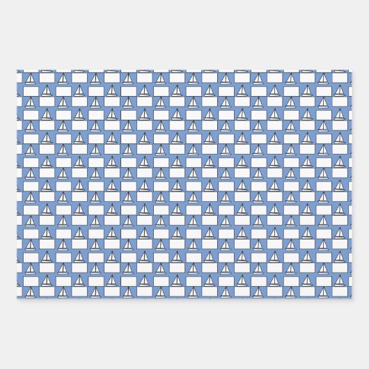 Papieren zeilboot wrapping sheets inpakpapier vel (Voorkant)