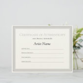 Papieren zilvercertificaat voor echtheid Art Briefhoofd (Staand voorkant)