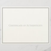 Papieren zilvercertificaat voor echtheid Art Briefhoofd (Achterkant)