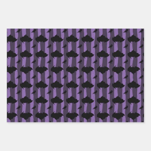 Papieren zwarte puple en oranje set van 3 pakken inpakpapier vel (Voorkant)