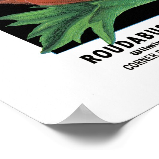 Papieretiket voor papaverzaad poster (Hoek)