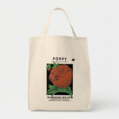 Papieretiket voor papaverzaad tote bag (Voorkant)